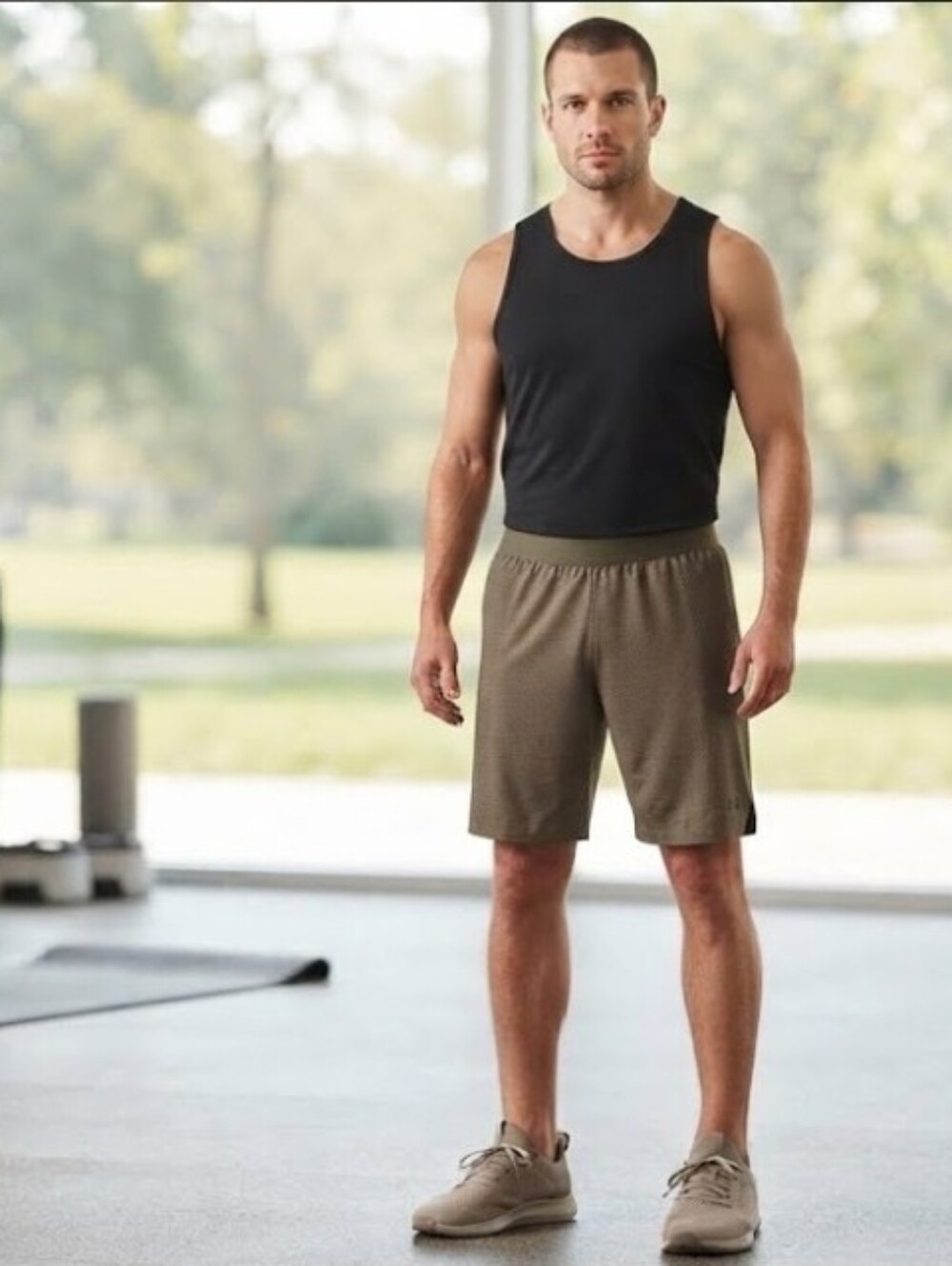 ASICS Men’s Olive Green Perforated Athletic Training Running Shorts Size M